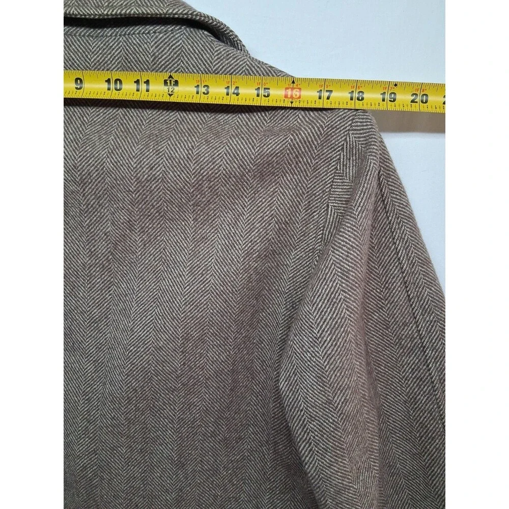Vintage 50s Pendleton Mens Med Brown Herringbone Wool Jacket Winter Old Money